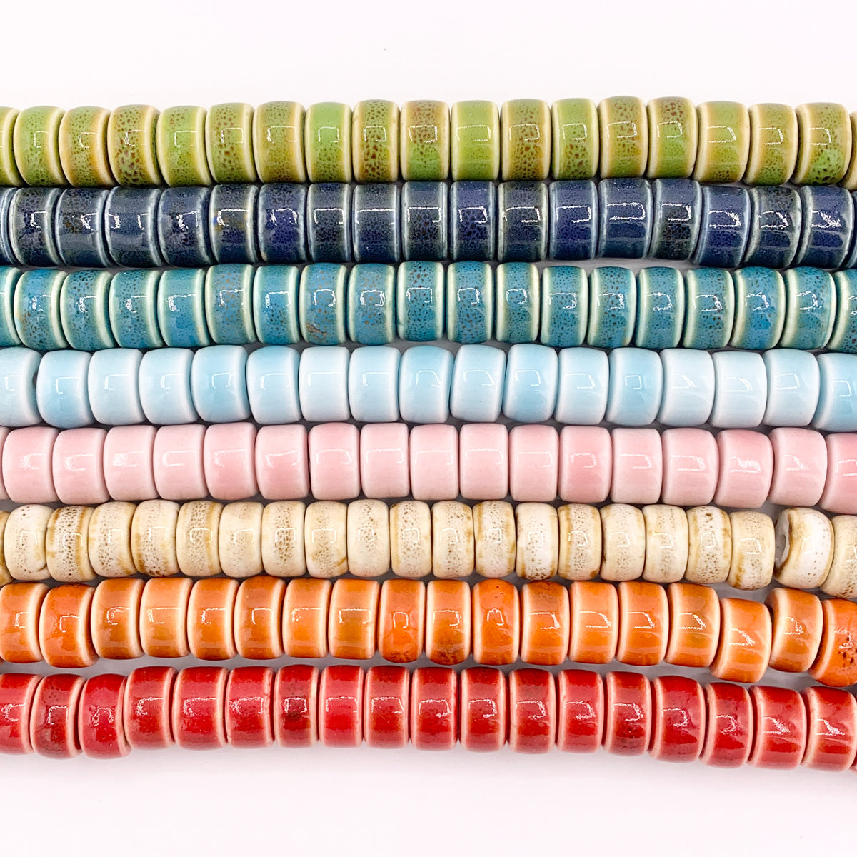 6x10mm Heishi Shape Ceramic Cylinder Beads 11-12" Price 1 Strand