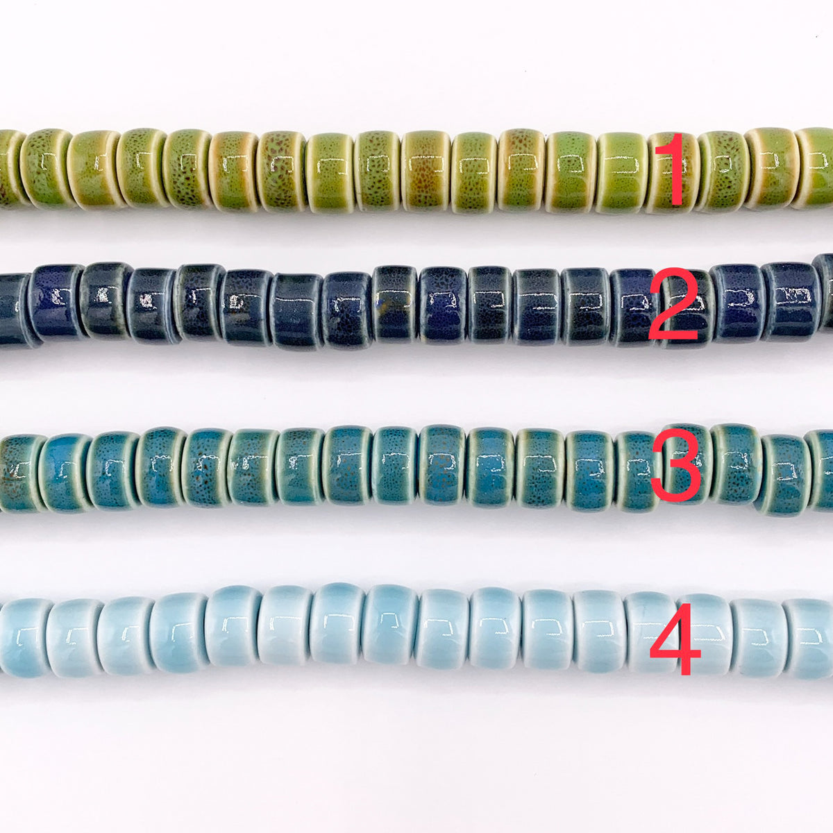 6x10mm Heishi Shape Ceramic Cylinder Beads 11-12" Price 1 Strand