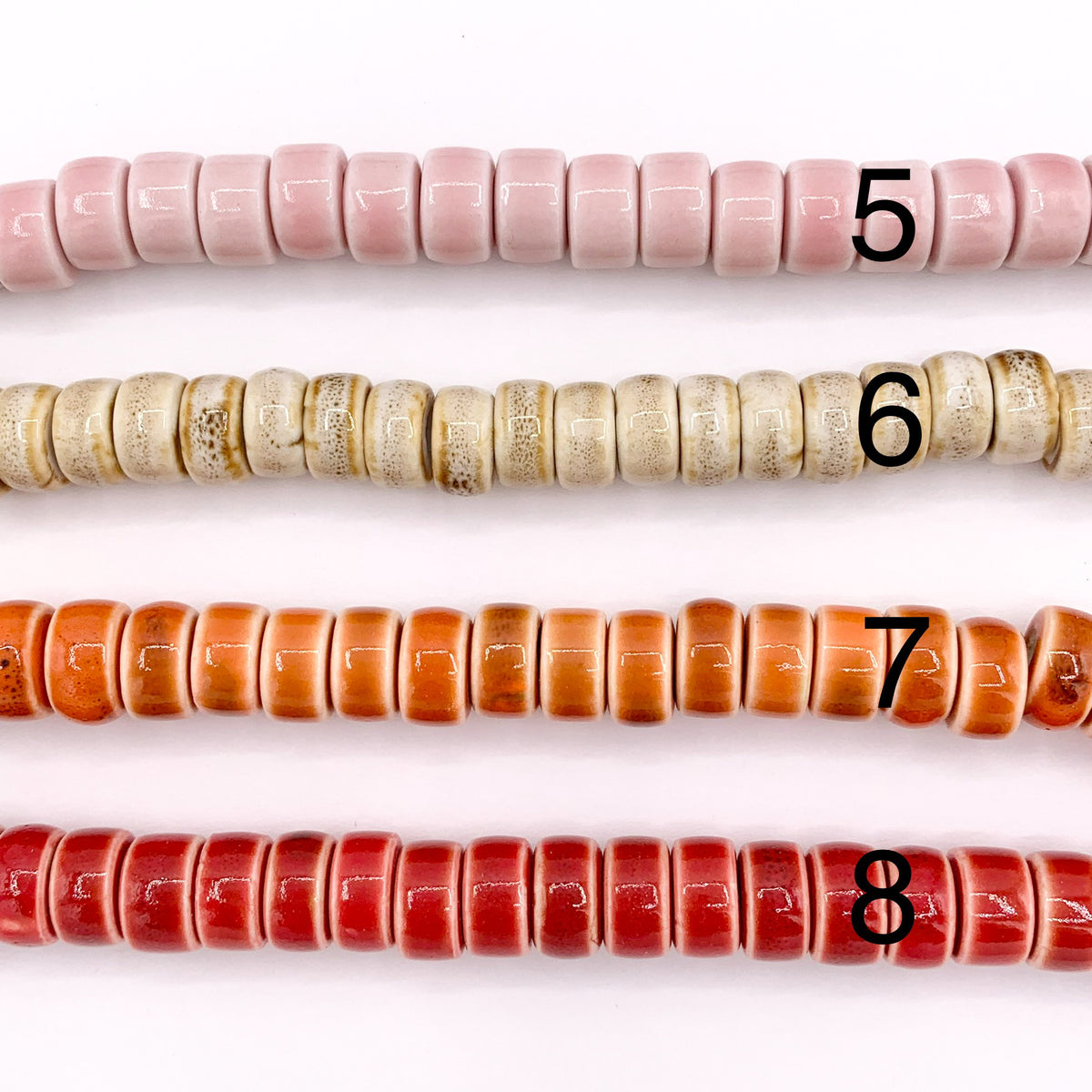 6x10mm Heishi Shape Ceramic Cylinder Beads 11-12" Price 1 Strand