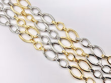 Load image into Gallery viewer, 2 Tone Oval Chain in Real 18K Gold/Platinum Plated Chain By The Spool
