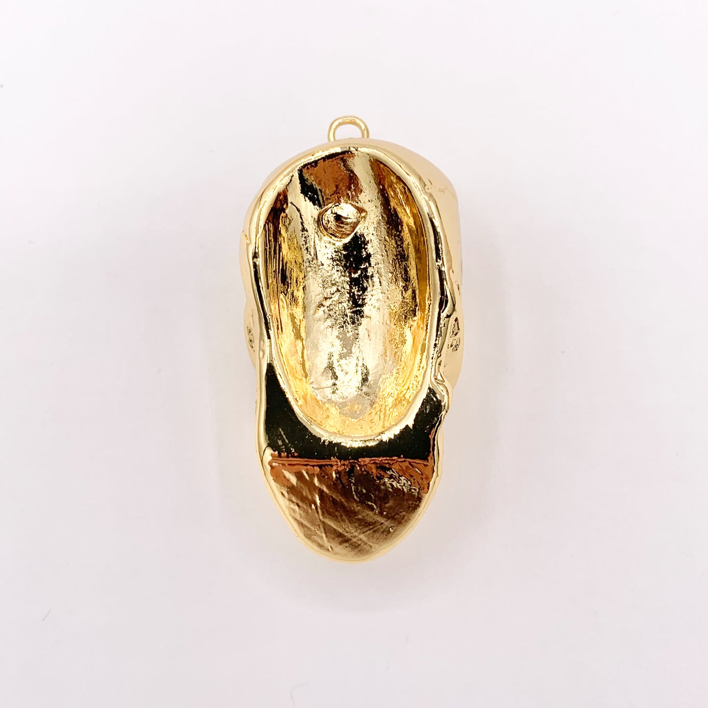 Large Gold Skull Pendant With Red CZ Pave Plated in 18K Gold Copper Base 1 PC