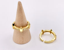 Load image into Gallery viewer, Dainty Spikes Stackable Rings in Gold 18K Plated Copper CZ Pave Adjustable Ring 4 PCS
