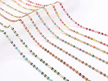 Load image into Gallery viewer, 18K Gold Plated Colorful Enamel Plated Copper Skinny Holiday Seasonal Color Twisted Link Chain For Jewelry Making
