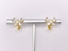 Load image into Gallery viewer, Dainty CZ Pave Butterfly Earring Huggies in 18K Gold Plated Copper  5 PAIRS
