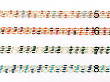 Load image into Gallery viewer, 18K Gold Plated Colorful Enamel Plated Copper Skinny Holiday Seasonal Color Twisted Link Chain For Jewelry Making
