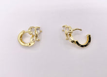 Load image into Gallery viewer, Dainty CZ Pave Butterfly Earring Huggies in 18K Gold Plated Copper  5 PAIRS
