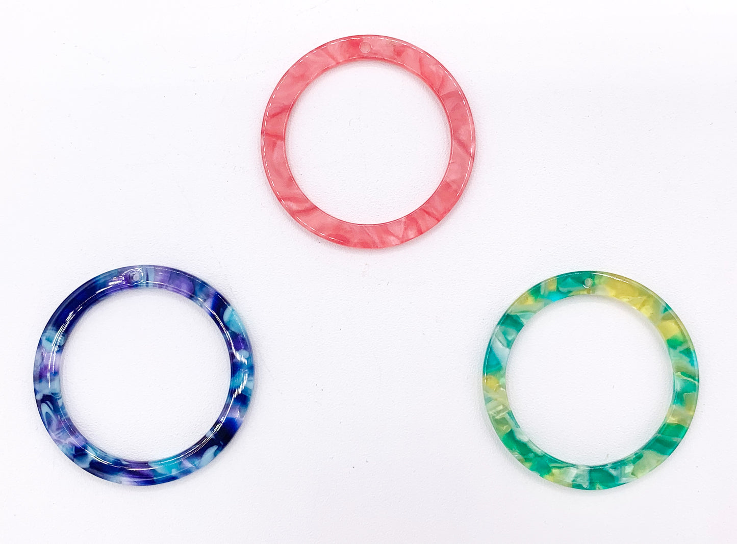 31mm/40mm Acetate Coin & Hollow Circle Earring Pendants Acetate Earring Findings For Jewelry Making 8PCS/10PCS