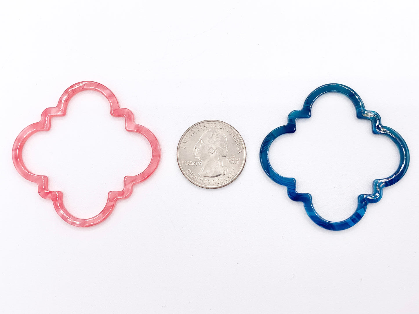 50mm/2 inches Acetate Quatrefoil Earring Pendants Acetate Earring Findings For Jewelry Making 6 PCS
