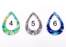 Load image into Gallery viewer, 33x45mm Acetate Hollow Teardrop Earring Pendants Acetate Earring Findings For Jewelry Making 6 Colors Available 8PCS
