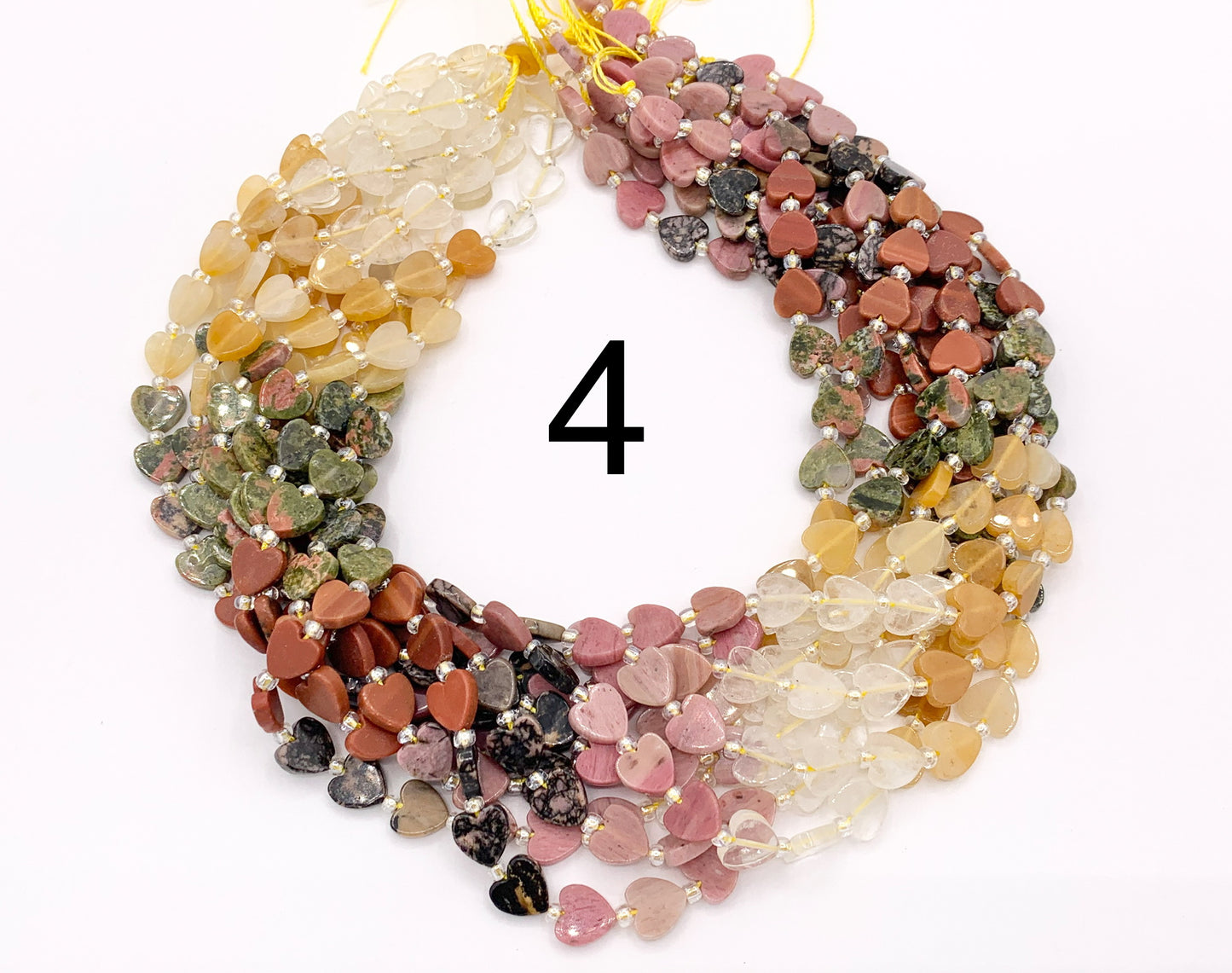 8mm Heart Shape Hand Cut Mixed Gemstone Valentine's Day Beads 14-15" Dyed Jade/Quartz/Amethyst/Mookaite/Rhodonite Etc 1 Strand