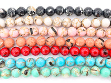 Load image into Gallery viewer, Colorful Composite Shell Round Beads 6mm 8mm 10mm Around 15&quot; Available in 7 Colors
