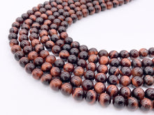 Load image into Gallery viewer, High Quality Red Tiger&#39;s Eye Round Smooth Natural Red Color Genuine Gemstone Beads 4mm 6mm 8mm 10mm 12mm Around 15&quot;
