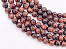 Load image into Gallery viewer, High Quality Red Tiger&#39;s Eye Round Smooth Natural Red Color Genuine Gemstone Beads 4mm 6mm 8mm 10mm 12mm Around 15&quot;
