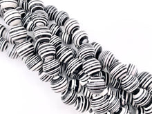 Load image into Gallery viewer, Composite Zebra Round Black And White Beads 4mm 6mm 8mm 10mm 12mm 14mm Around 15&quot;
