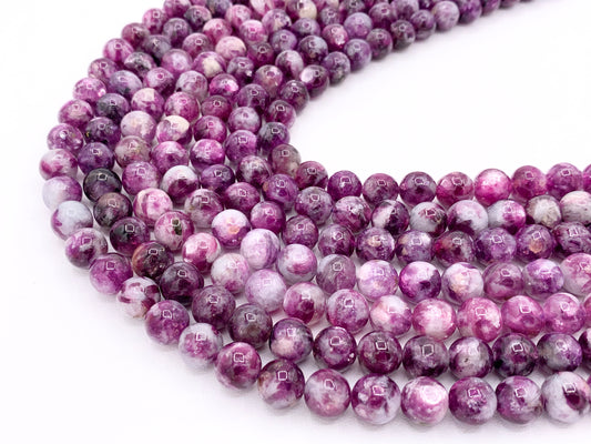 Grade AAA Lepidolite Round Smooth Shiny Natural Purple Gemstone Beads 15"-16" 6mm, 7-8mm, 8-9mm, 9-10mm