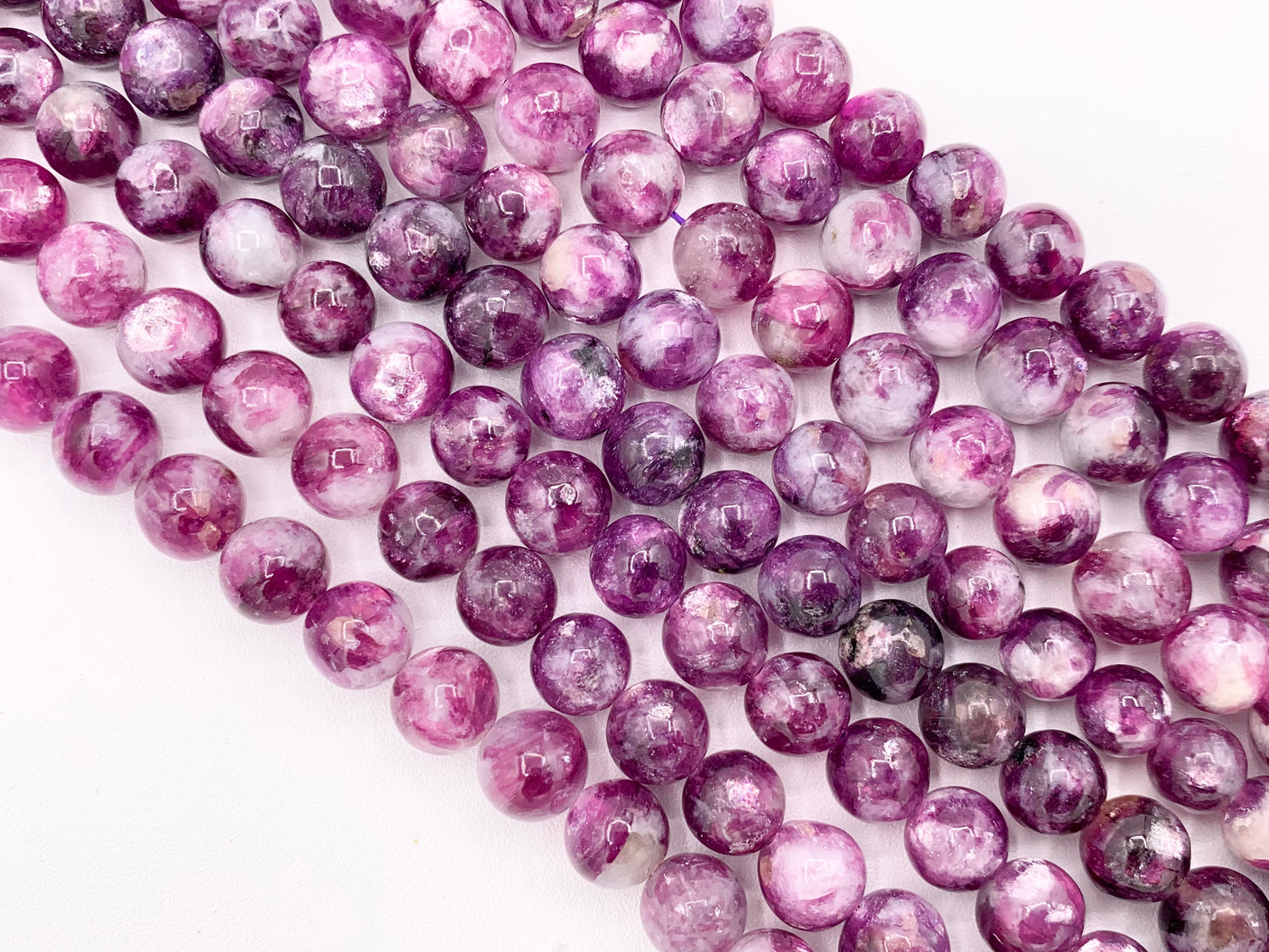 Grade AAA Lepidolite Round Smooth Shiny Natural Purple Gemstone Beads 15"-16" 6mm, 7-8mm, 8-9mm, 9-10mm