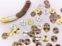 Load image into Gallery viewer, 9.5mm Pewter Shiny Smooth Wavy Spacer Beads in Gold, Silver, Antique Bronze, Copper 125g
