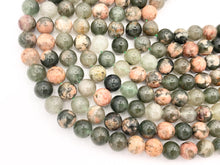 Load image into Gallery viewer, Green Sakura Chalcedony Round Smooth Shiny Natural Gemstone Beads 15&quot;-16&quot;
