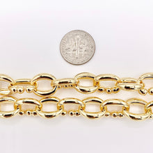 Cargar imagen en el visor de la galería, Chunky Oval Link Necklace 18K Gold Plated Copper Finished Necklace 17" + 1.5" Extension Link
