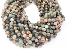 Load image into Gallery viewer, Green Sakura Chalcedony Round Smooth Shiny Natural Gemstone Beads 15&quot;-16&quot;
