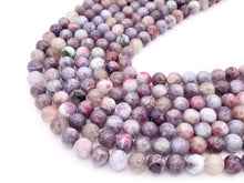 Load image into Gallery viewer, Siberite Tourmaline Round Smooth Shiny Natural Purple Gemstone Beads 15&quot; 6mm 7mm 8mm 9mm 10-11mm
