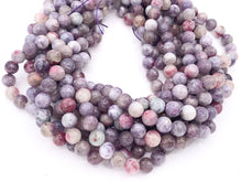 Load image into Gallery viewer, Siberite Tourmaline Round Smooth Shiny Natural Purple Gemstone Beads 15&quot; 6mm 7mm 8mm 9mm 10-11mm
