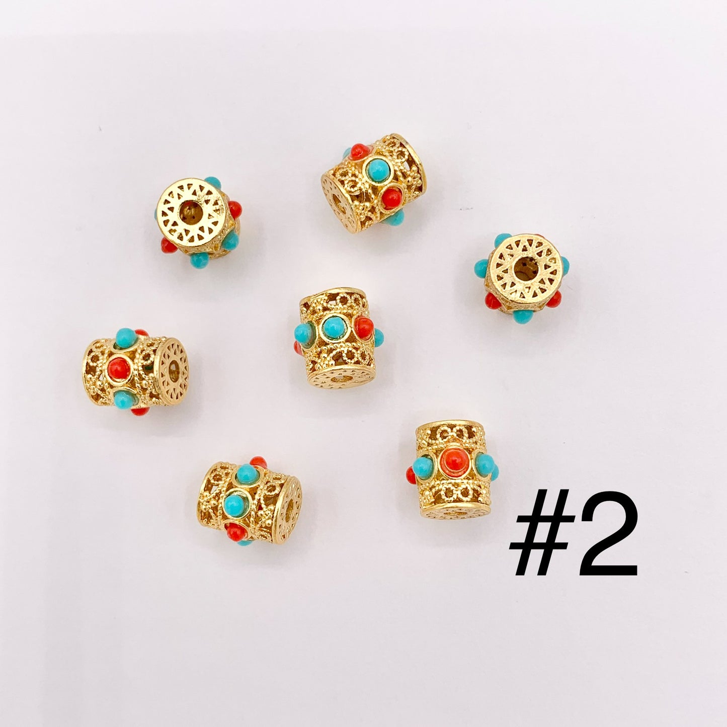 Cube & Tube Cylinder Spacers in Real 18K Gold Plated Over Brass | Small Space Gold Beads For Jewelry Making/Designs 10 PCS