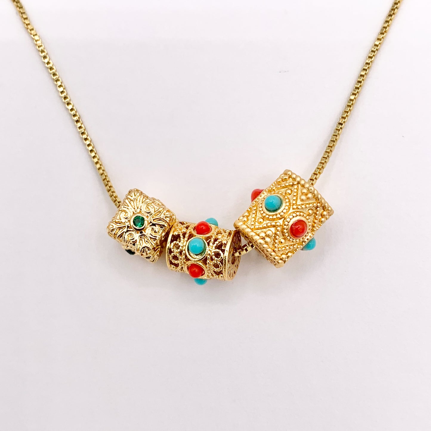 Cube & Tube Cylinder Spacers in Real 18K Gold Plated Over Brass | Small Space Gold Beads For Jewelry Making/Designs 10 PCS