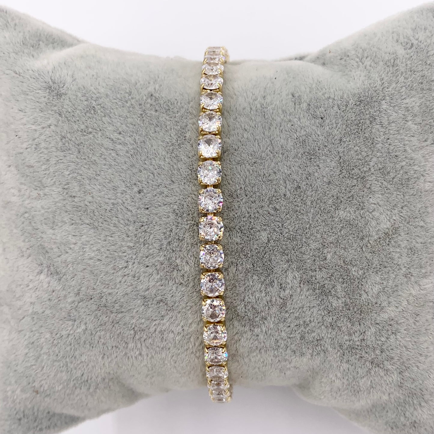Delicate 18K Gold Plated Dainty Minimalist Fancy Tennis Rhinestone Cup Chain Bracelet 3 PCS