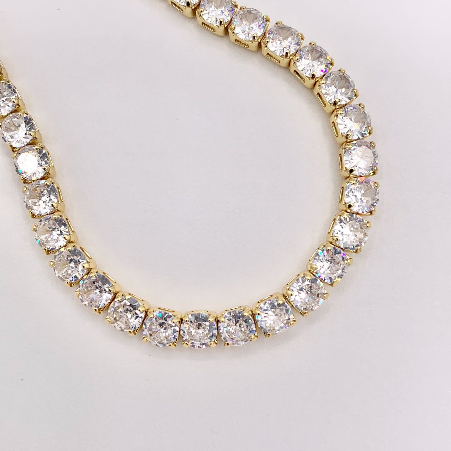 Delicate 18K Gold Plated Dainty Minimalist Fancy Tennis Rhinestone Cup Chain Bracelet 3 PCS