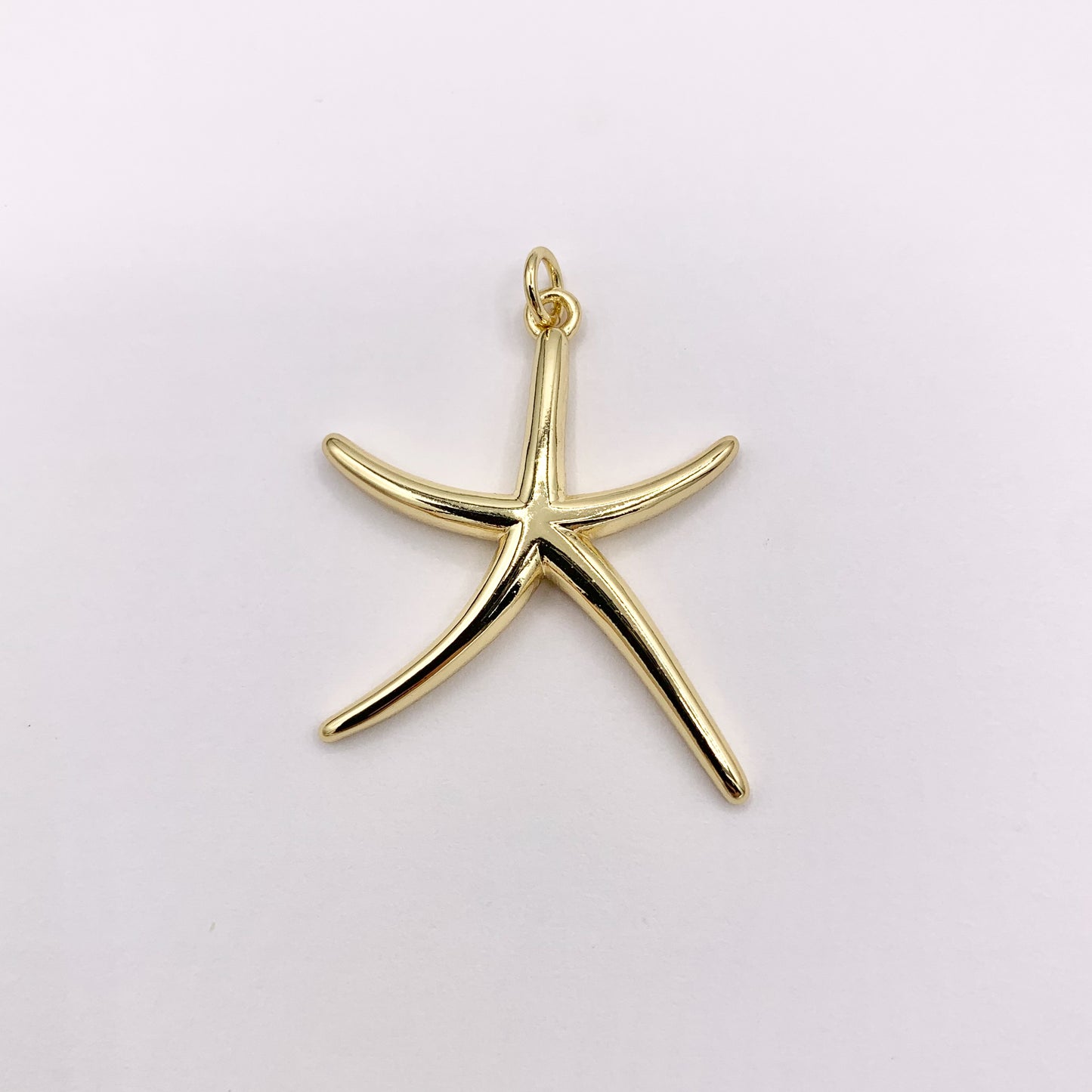 Large Starfish Charms Pendants Plated in 18K Gold Copper Base 8 PCS