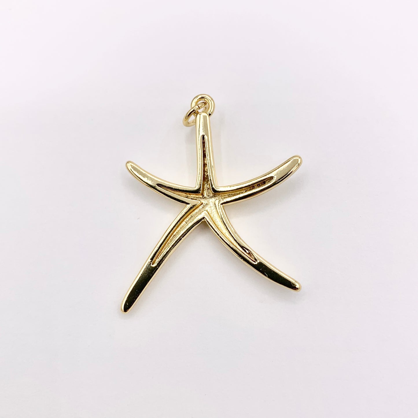 Large Starfish Charms Pendants Plated in 18K Gold Copper Base 8 PCS