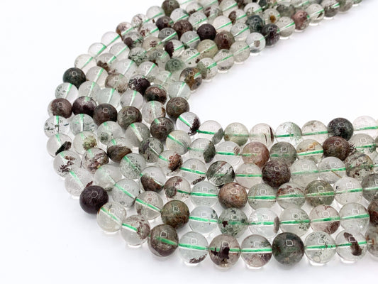 Natural Green Phantom Quartz Round Smooth Shiny Natural Gemstone Beads 6mm 8mm 10-11mm Around 15"