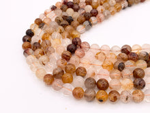 Load image into Gallery viewer, Natural Red Hematoid Quartz Round Smooth Natural Stone Beads 6mm 8mm 10mm Around 15&quot;
