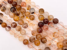 Load image into Gallery viewer, Natural Red Hematoid Quartz Round Smooth Natural Stone Beads 6mm 8mm 10mm Around 15&quot;
