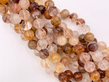 Load image into Gallery viewer, Natural Red Hematoid Quartz Round Smooth Natural Stone Beads 6mm 8mm 10mm Around 15&quot;
