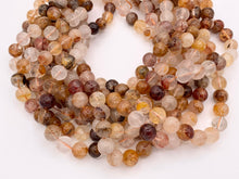 Load image into Gallery viewer, Natural Red Hematoid Quartz Round Smooth Natural Stone Beads 6mm 8mm 10mm Around 15&quot;
