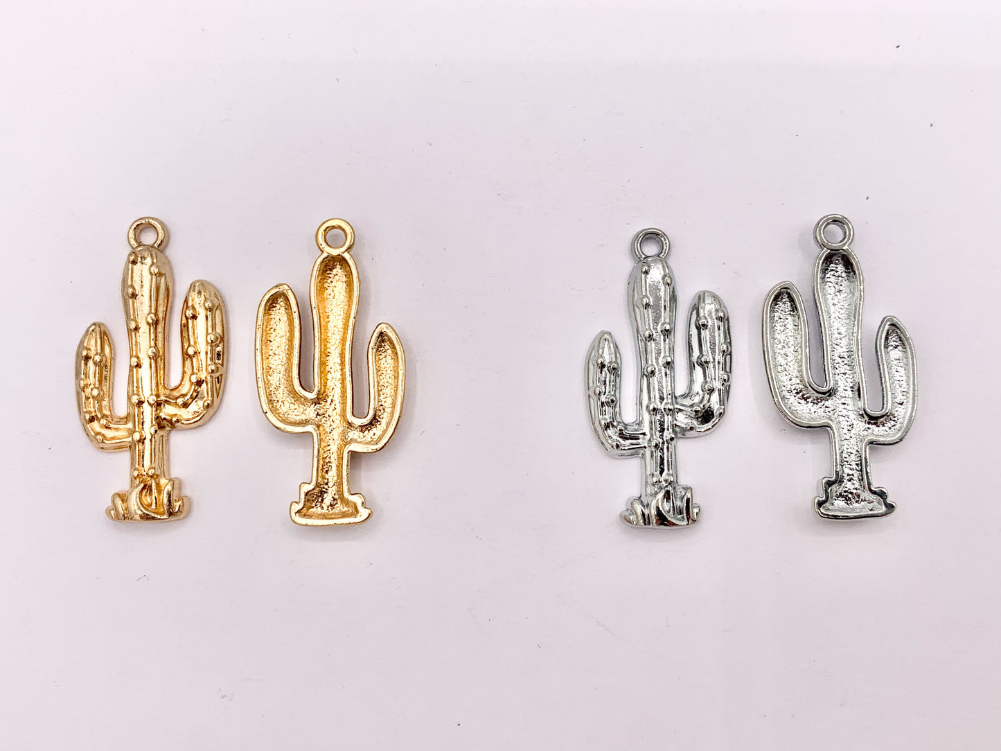 13x28mm Pewter Cactus Pendants Bulk Order in Rosy Gold, Silver, Brass, Copper 125 Grams