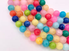 Load image into Gallery viewer, Colorful Dyed Jade Round Smooth Shiny Natural Stone Beads Beautiful Mixed Candy Color Beads 6mm 8mm 10mm 12mm Around 15&quot;
