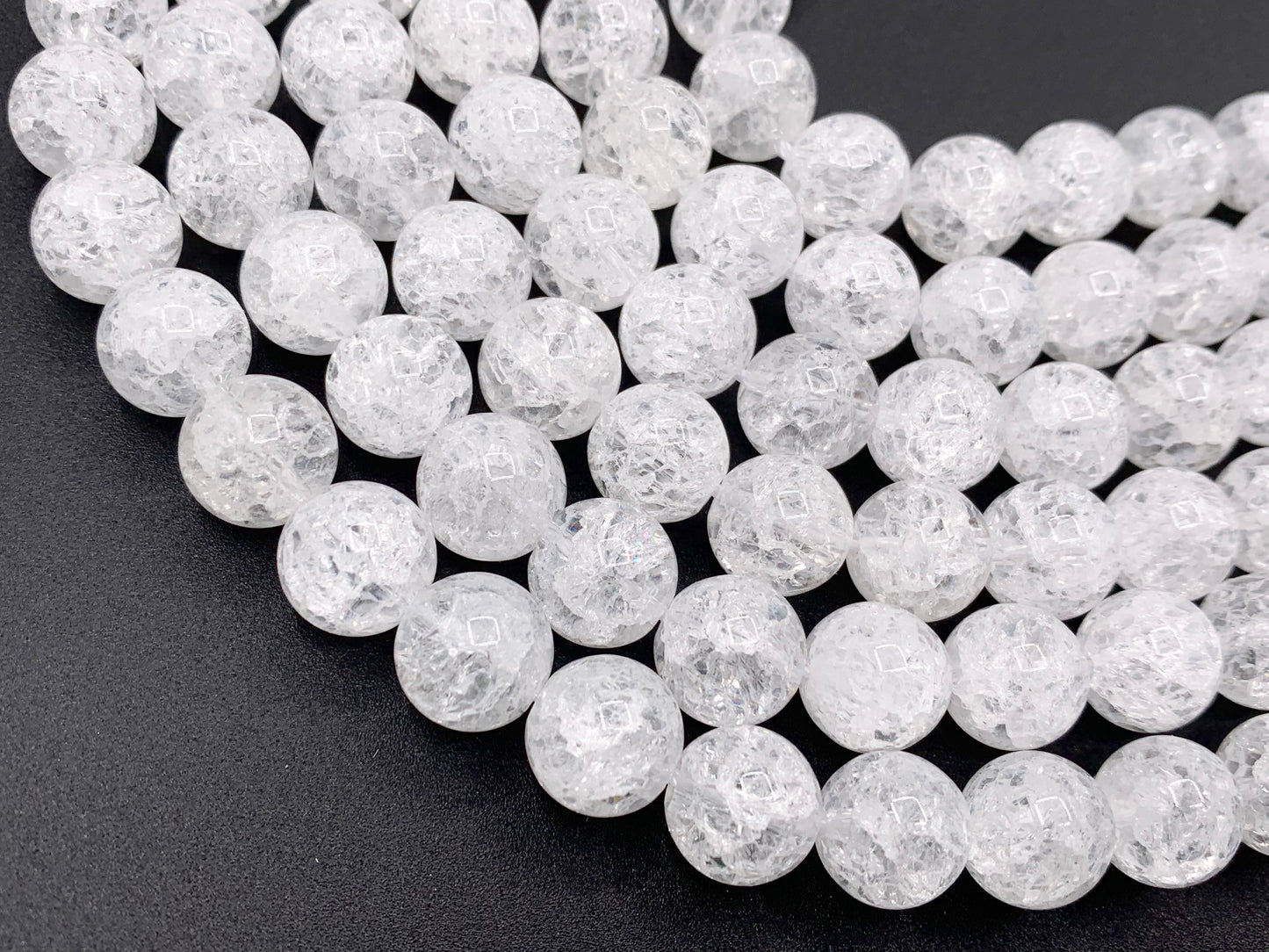 Natural Crackle Clear Cuarzo Redondo Suave Brillante Cuentas Curativas Piedra Preciosa Cristalina 4mm 6mm 8mm 10mm 12mm Alrededor de 15"