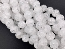 Load image into Gallery viewer, Natural Crackle Clear Quartz Round Smooth Shiny Beads Healing Crystalline Gemstone 4mm 6mm 8mm 10mm 12mm Around 15&quot;
