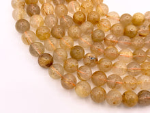 Load image into Gallery viewer, Grade AAA Natural Gold Rutilated Quartz Round Smooth Beads 5mm 6mm 7-8mm 9mm 10mm Around 15&quot;
