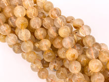 Load image into Gallery viewer, Grade AAA Natural Gold Rutilated Quartz Round Smooth Beads 5mm 6mm 7-8mm 9mm 10mm Around 15&quot;
