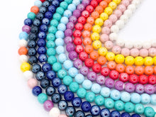 Load image into Gallery viewer, 10mm Electroplated Ceramic Porcelain Beads Large Hole Round Shiny Glossy Beads For Jewelry Making In 11 Colors Around 11&quot;
