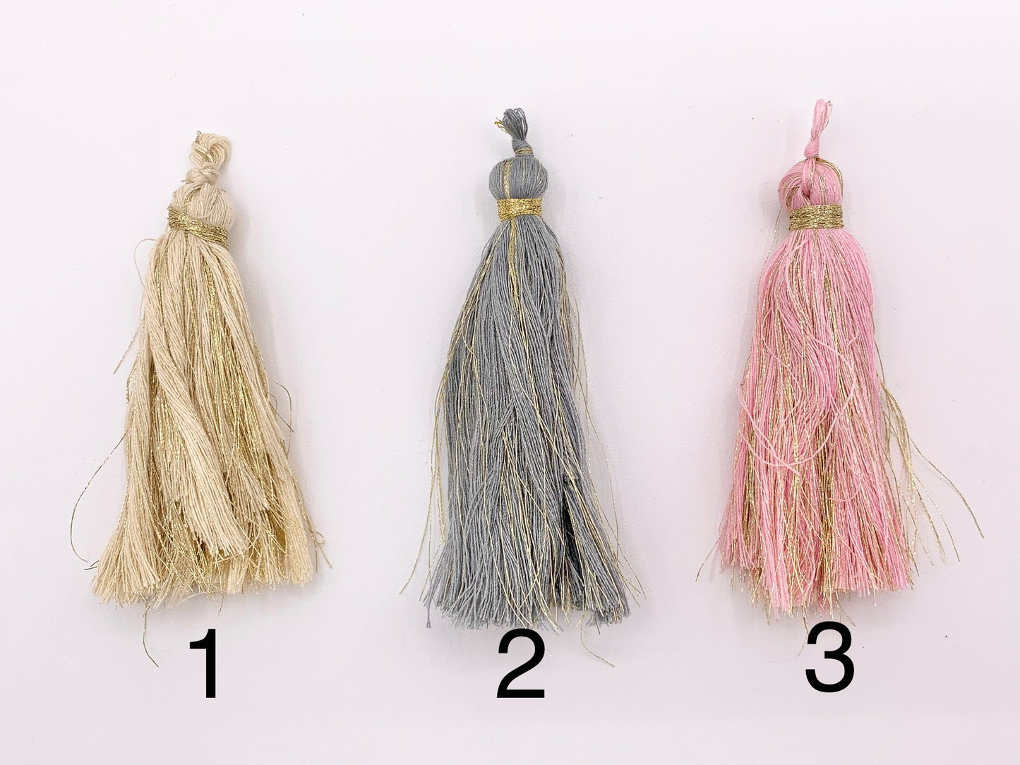 3.5 inches Silk Tassel Beautiful Handmade Tassel Mala Tassel in Cream, Gray, Pink, Peach, Blue, Green