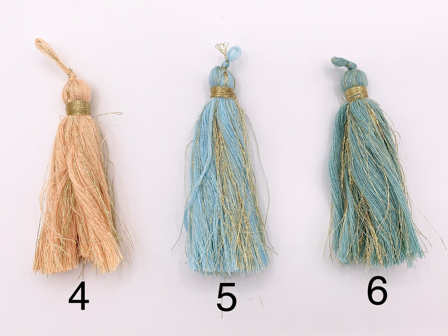 3.5 inches Silk Tassel Beautiful Handmade Tassel Mala Tassel in Cream, Gray, Pink, Peach, Blue, Green