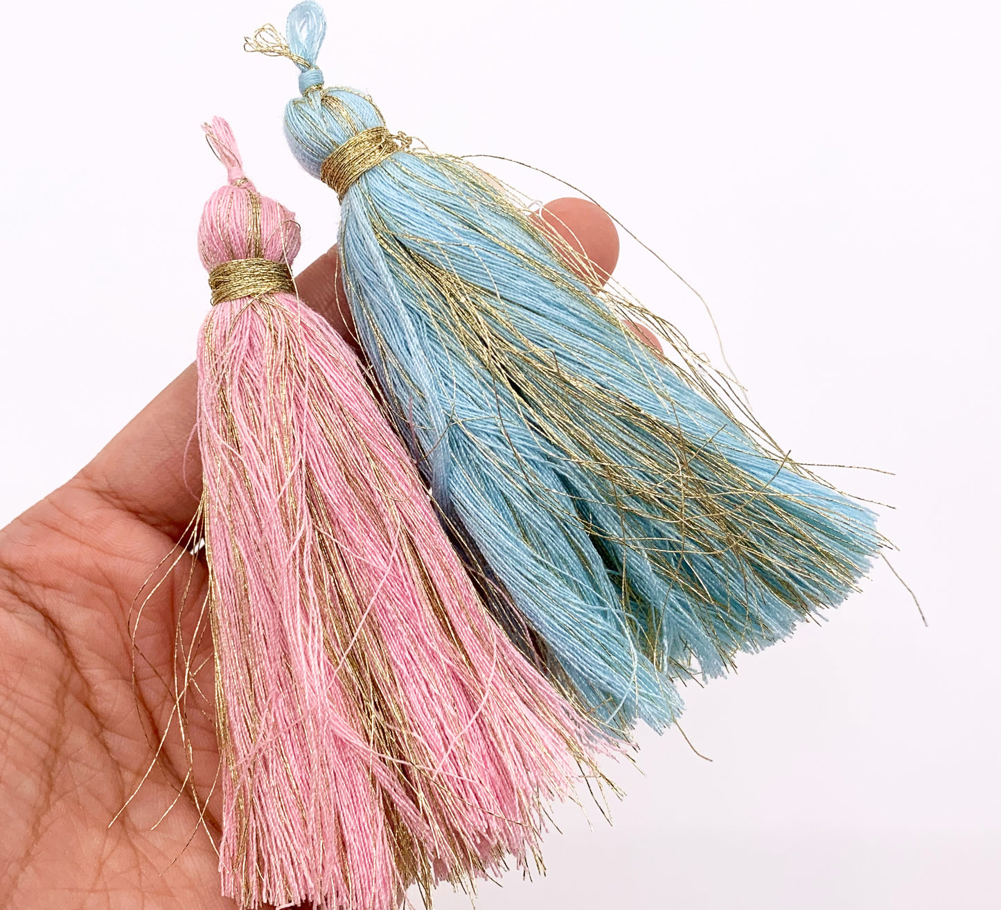 3.5 inches Silk Tassel Beautiful Handmade Tassel Mala Tassel in Cream, Gray, Pink, Peach, Blue, Green
