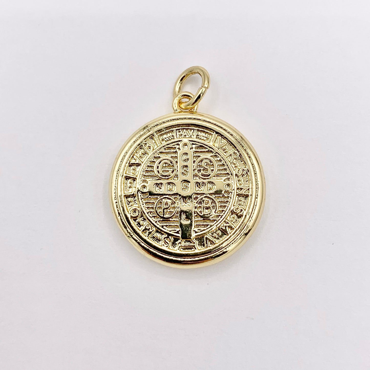 2 Tone Religious St Benedict Charms in 18K Gold & Silver Plated over Copper 6 PCS