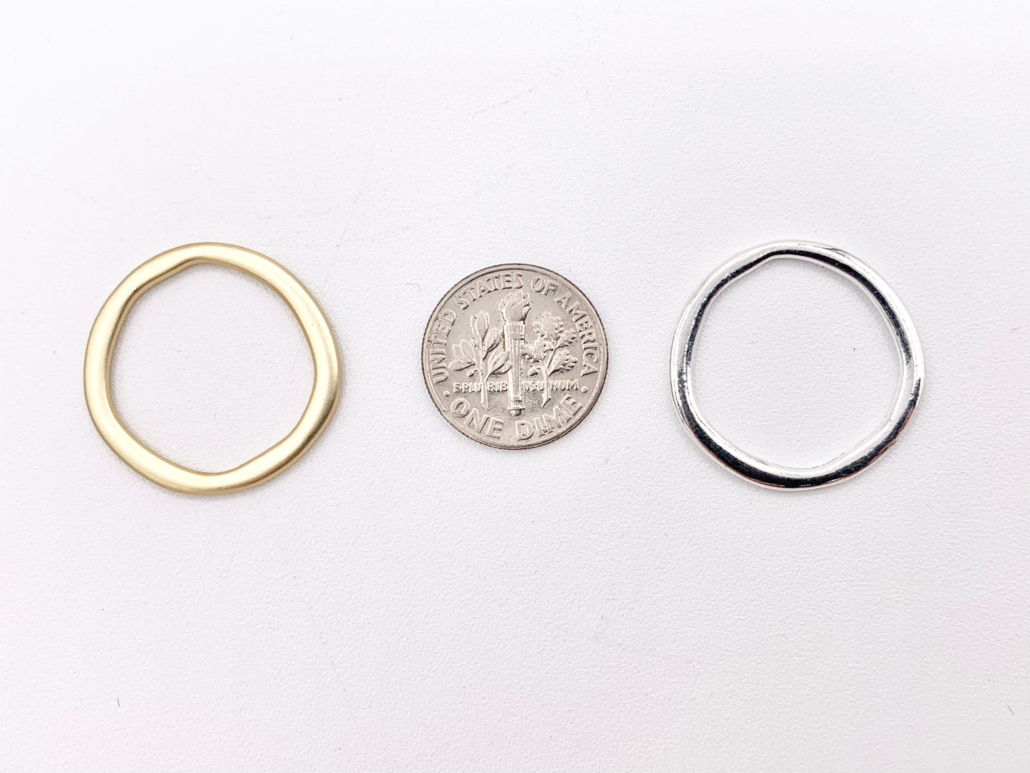 23mm Pewter Irregular Circle Pendants Hoop Ring Bulk Order in 7 Colors