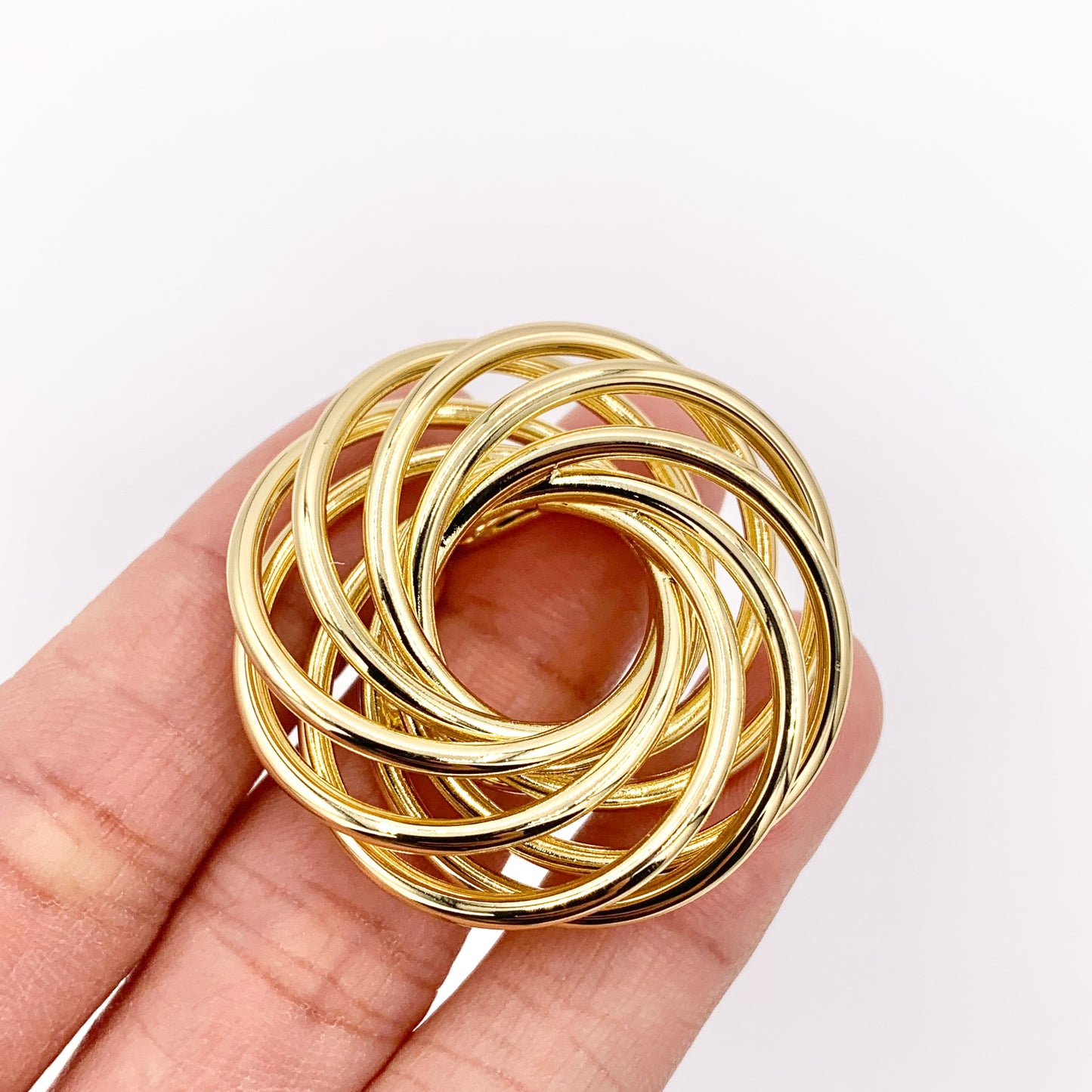 Large Swirl Wreath Ring in 18K Gold Plated Plain Wire Wrapped Adjustable Ring 3 PCS